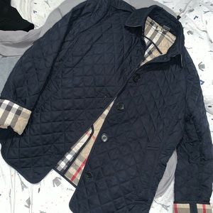 Burberry Navy Blue Quilted Jacket